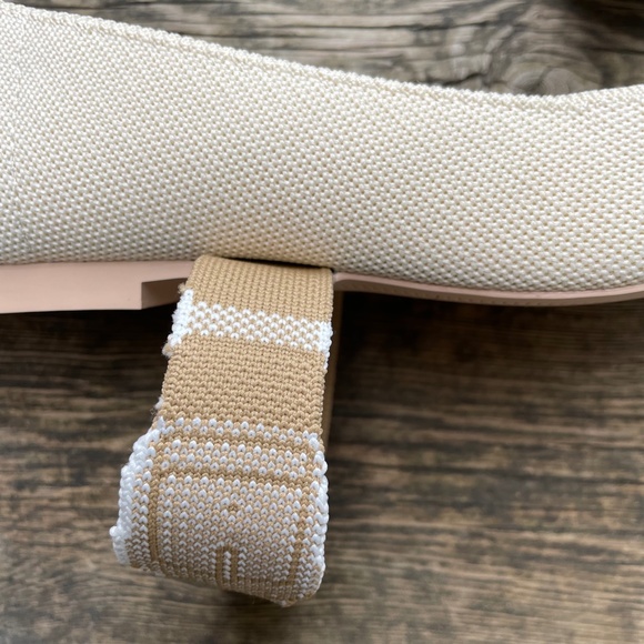 Women's Shoes: TIJN  Light Cream/Off-White Mary Jane Knit Ballet Flats - Picture 13 of 14